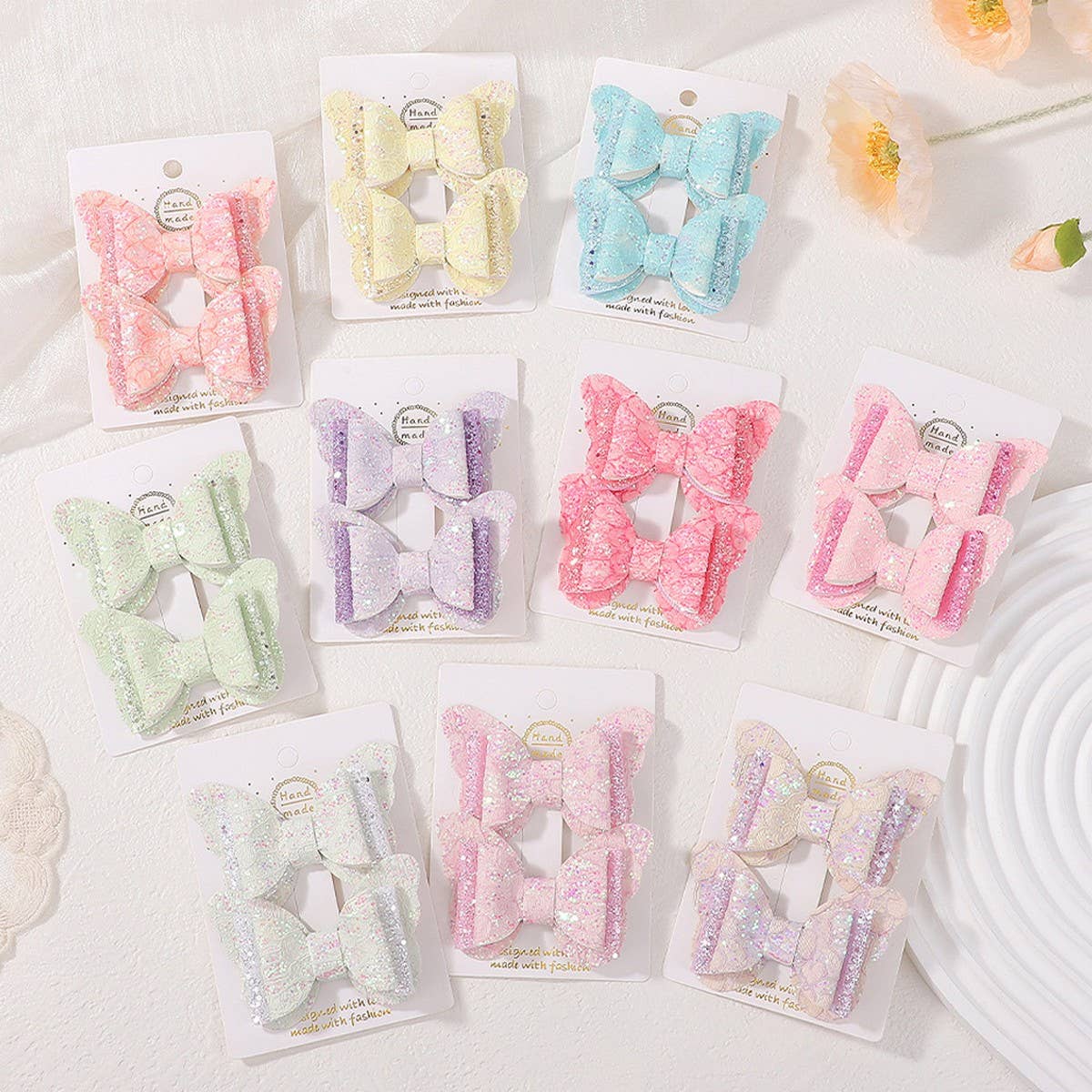 Cute Cartoon Glitter Bow Hair Clip Set_CWAHA6730: TYPE2 / (OS) 1