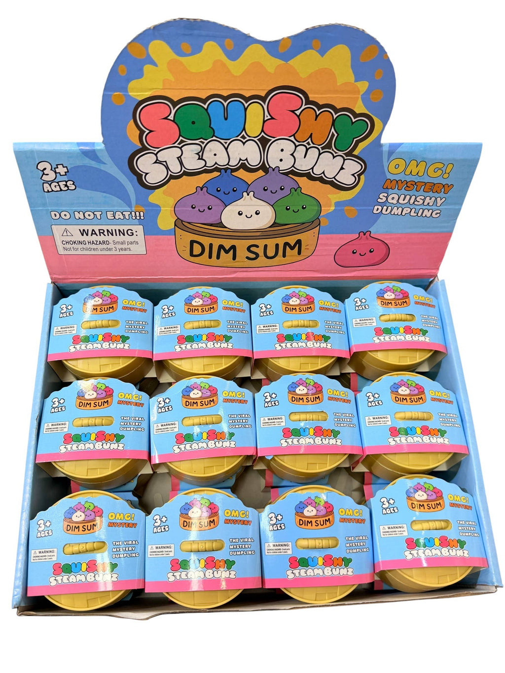 Glitter Mini Dim Sum Squishy Steam Bunz Mystery Toy - 24pc: ASSORT