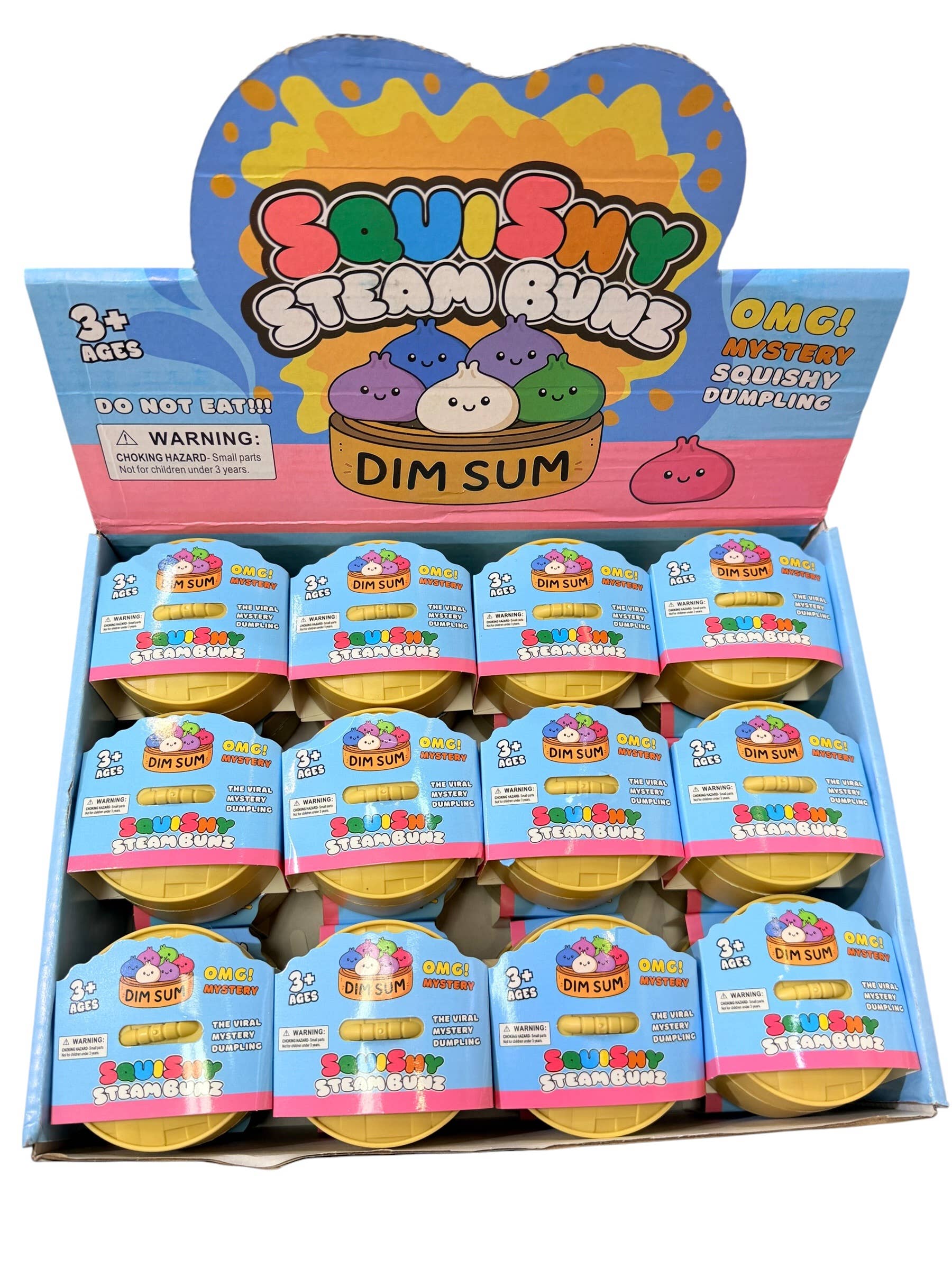 Glitter Mini Dim Sum Squishy Steam Bunz Mystery Toy - 24pc: ASSORT