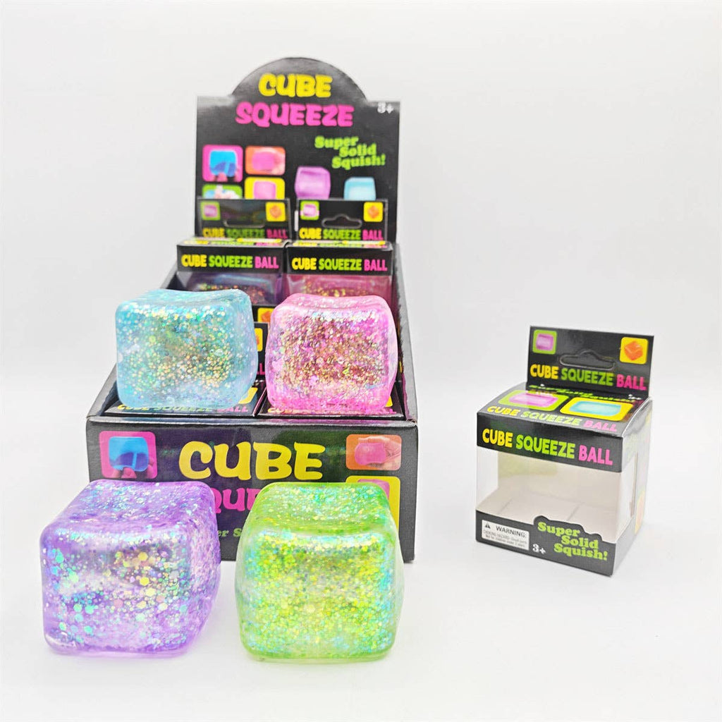 Glitter Ice Cube Squishy Stress Ball fidget toy  (Copy)