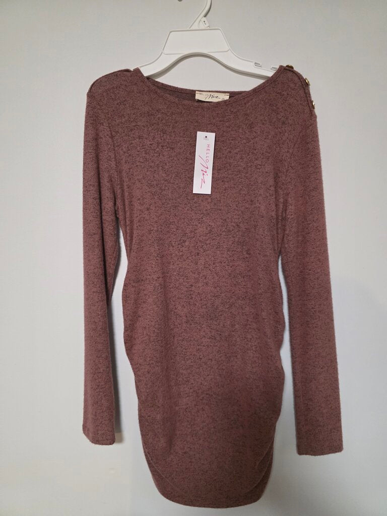 Small Hello Miz Maternity Button Top