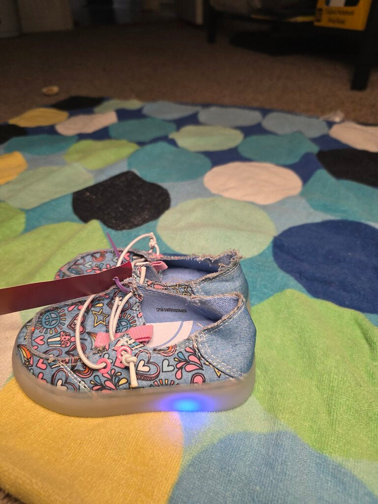 Size 7 blue slip on light up shoes NEW Member's Mark