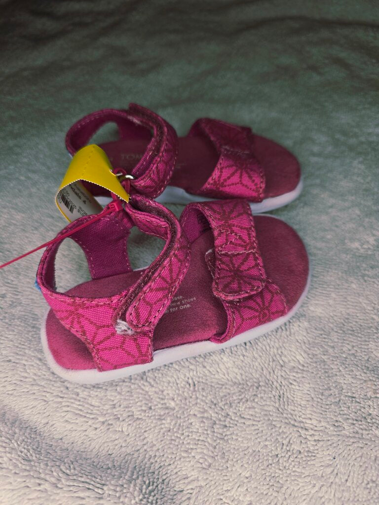 Size 4 pink sandals Toms