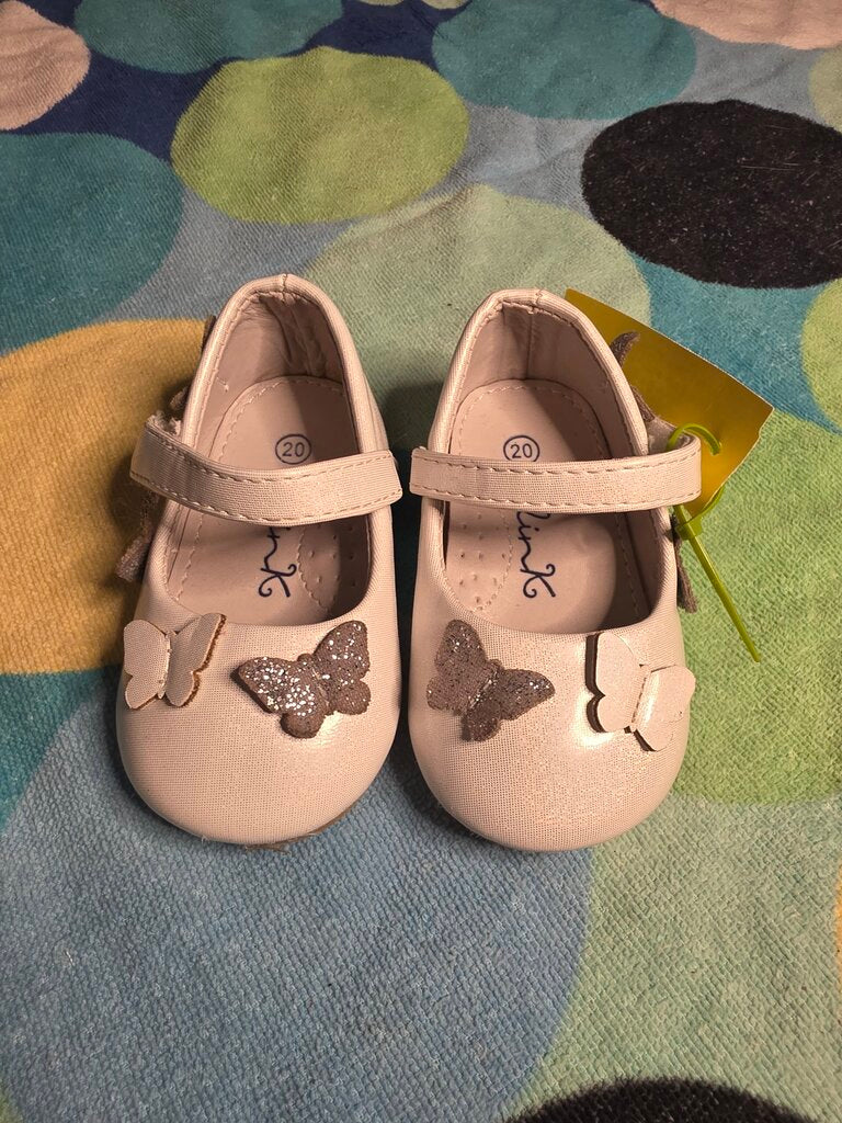 Size 4 white butterfly slippers