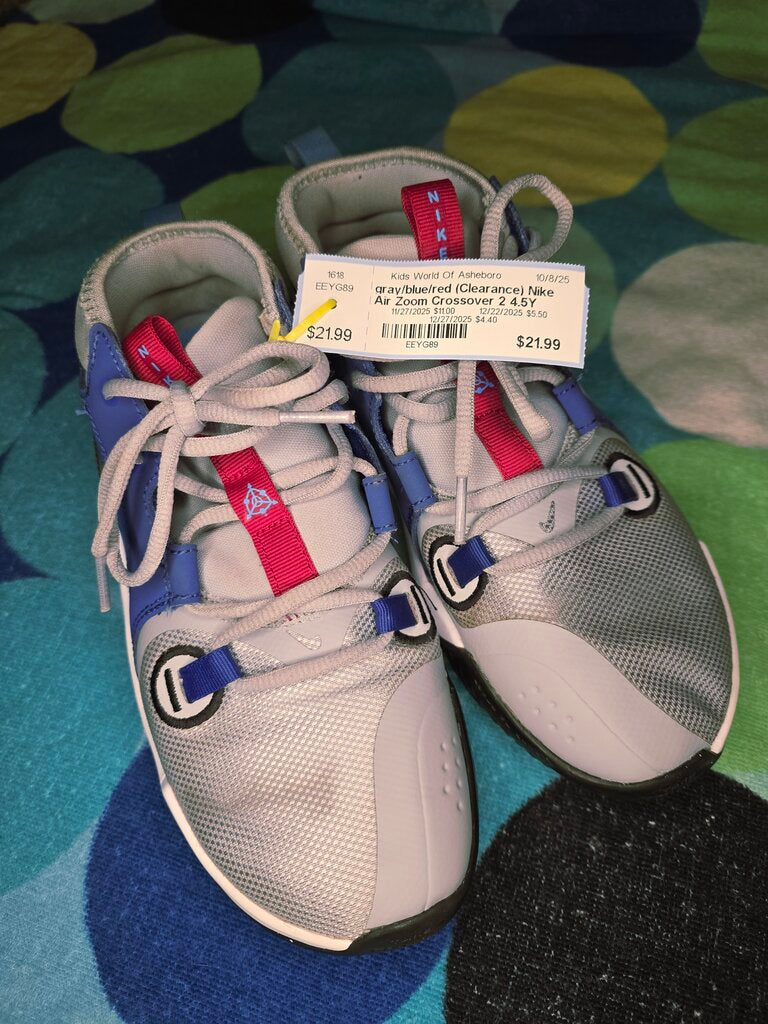 Size 4.5 gray/blue/red (Clearance) Nike Air Zoom Crossover 2