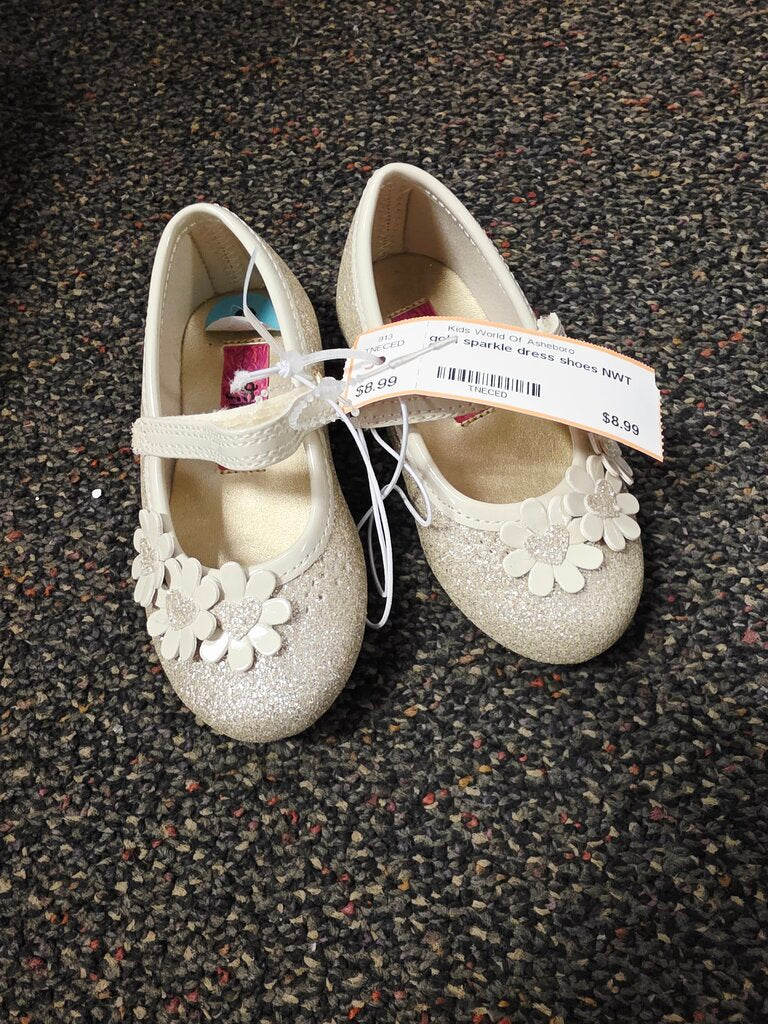 gold sparkle dress shoes NWT
