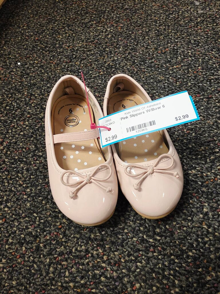 Pink Slippers W/Bow