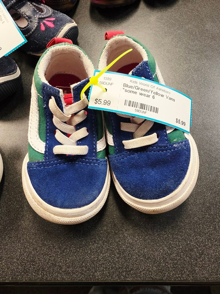 Blue/Green/Yellow Vans *some wear