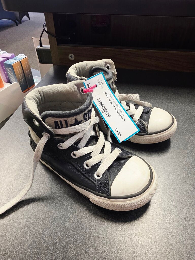 black leather converse