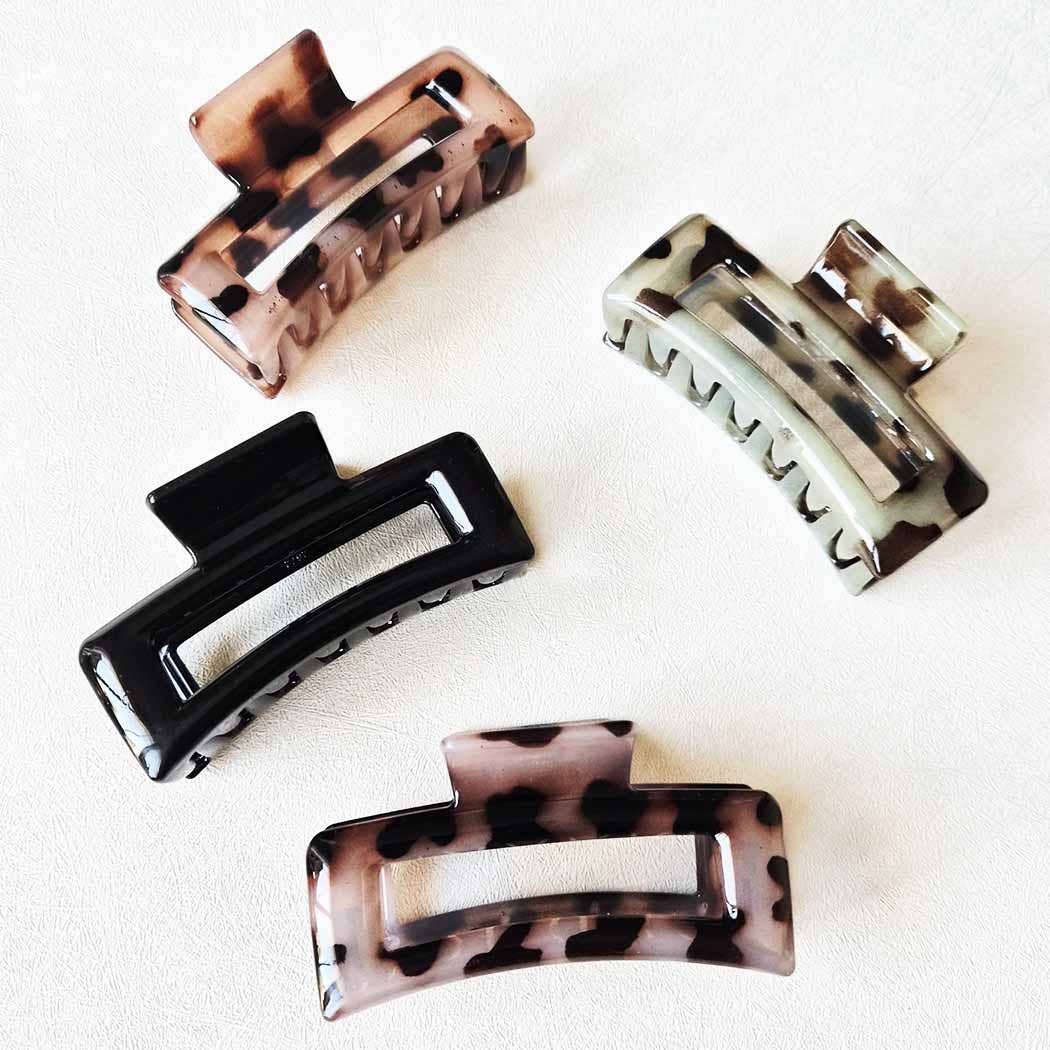 Extra Thick Leopard Hair Claw Clip: Assorted Color / ONE SIZE(12)