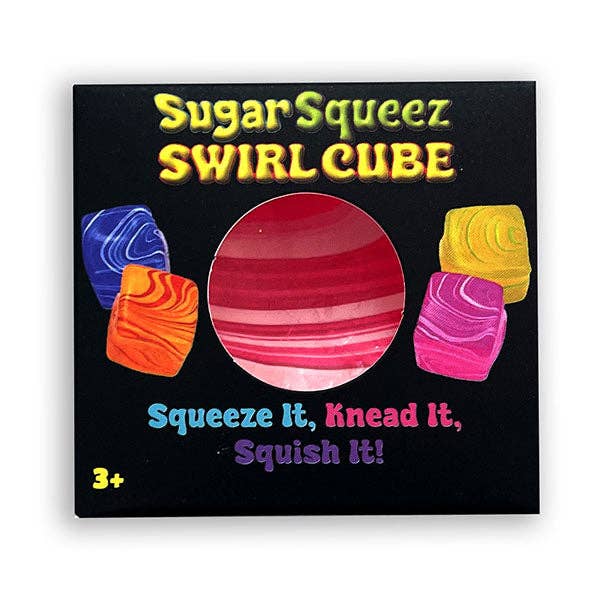 Showcase - SugarSqueez Squishies® Swirl Cube Maltose Fidget Stress Ball (1pc) Assorted Colors