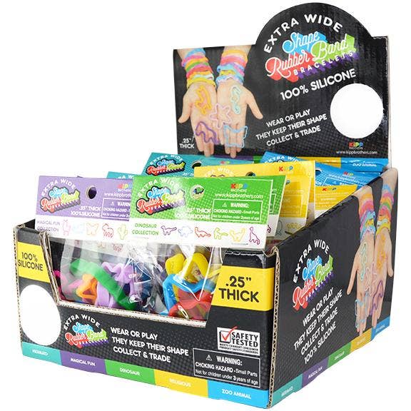 Silicone Shaped Bracelet Pack Assortment BULK - 24/Display: Wholesale Price