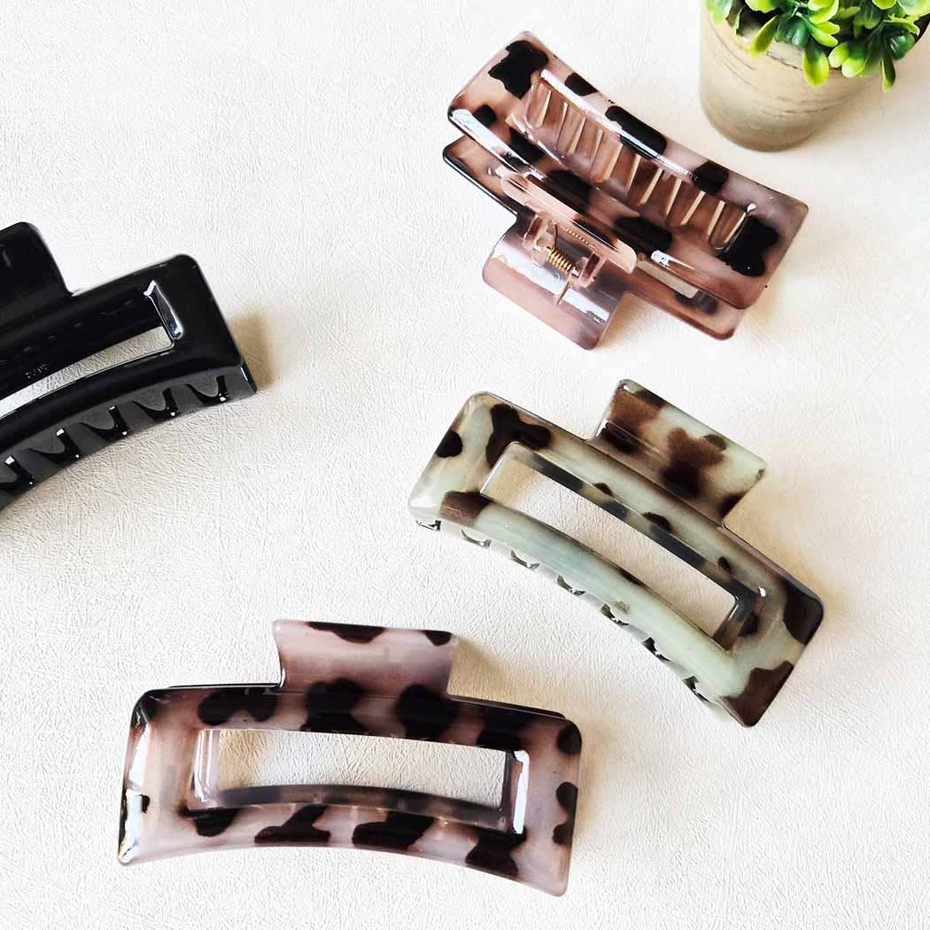 Extra Thick Leopard Hair Claw Clip: Assorted Color / ONE SIZE(12)