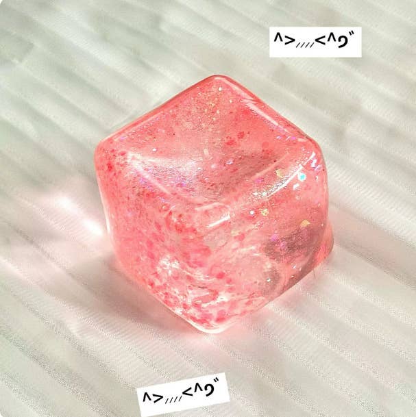 Glitter Ice Cube Squishy Stress Ball fidget toy  (Copy)