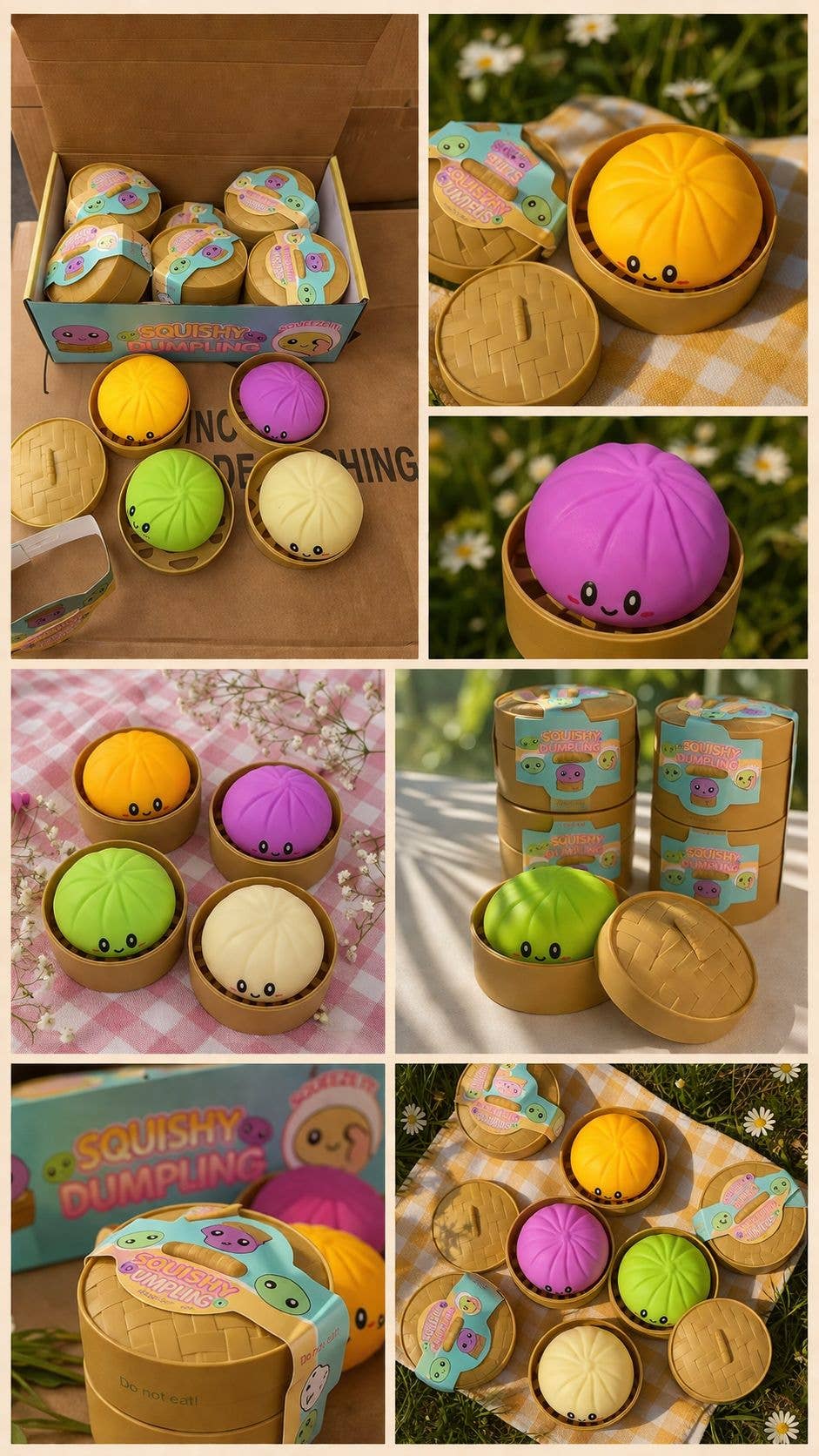 Squishy Dumpling Stress Relief Toy (Jumbo Size): Solid Color