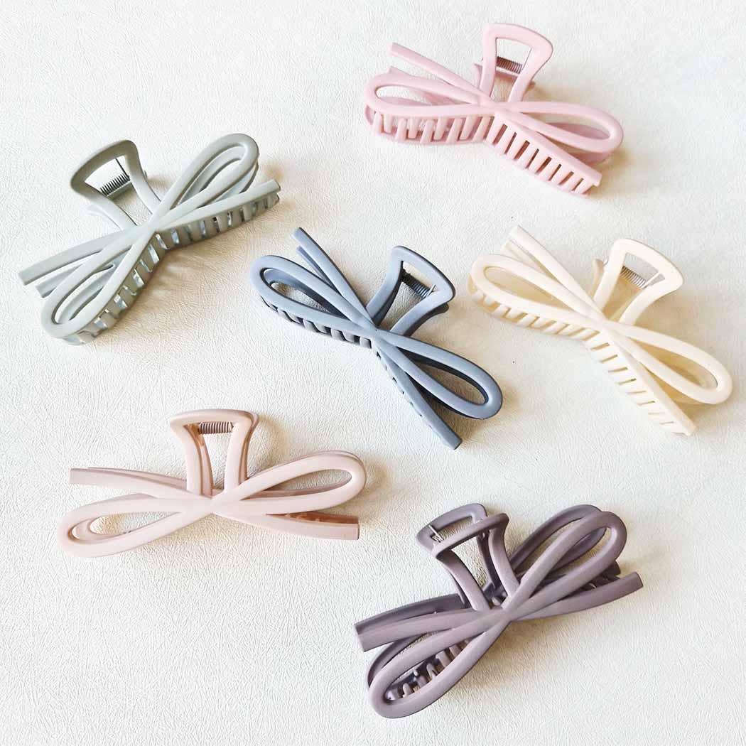 Jumbo Matte Bow Shape Hair Claw: ASSORTED COLOR / ONE SIZE(12)