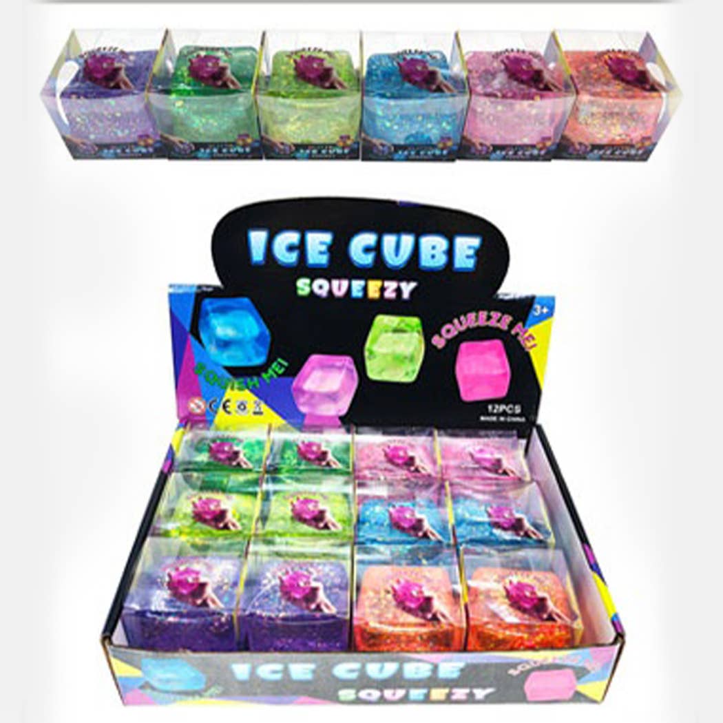 Glittered Maltose Ice Cube Squishy : ASSORTED COLOR / ONE SIZE(12)