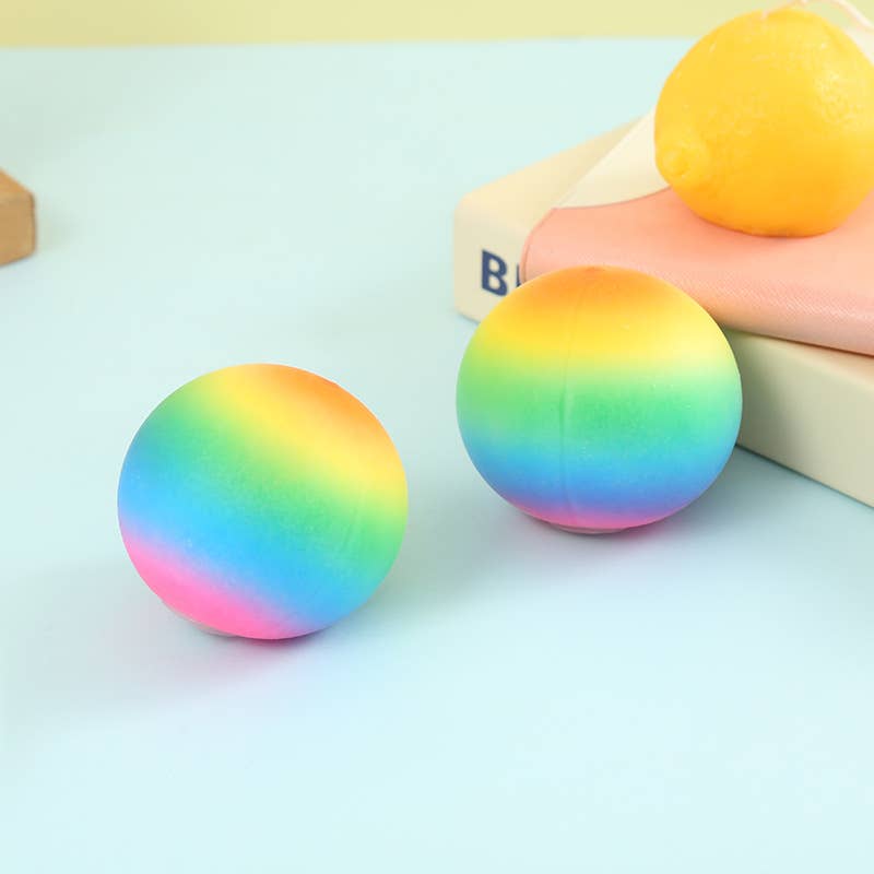 Rainbow Stress Relief Squishy Ball - Soft Sensory Fidget Toy