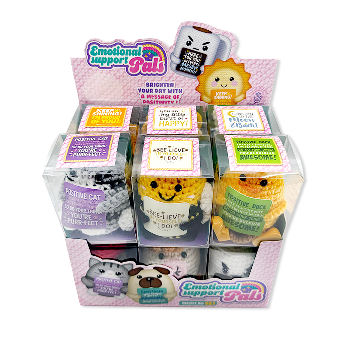 Emotional Support Crochet Plush Pals TOP SELLER - 12/Display: Wholesale Price