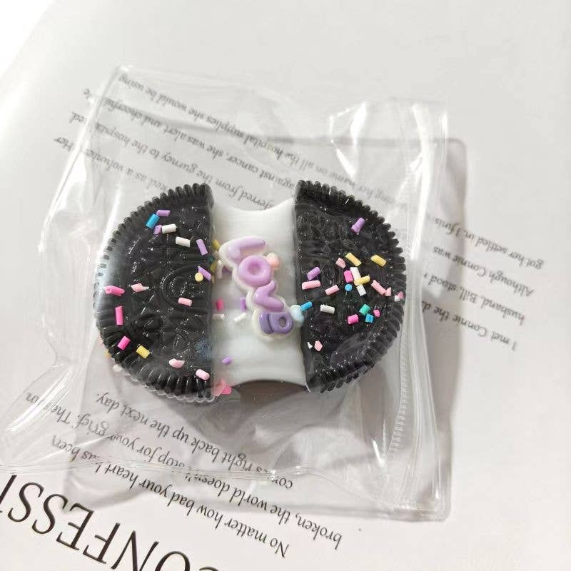 Cookie Sandwich Squishy Stress Relief Fidget Squeeze Toy: Black / One Size