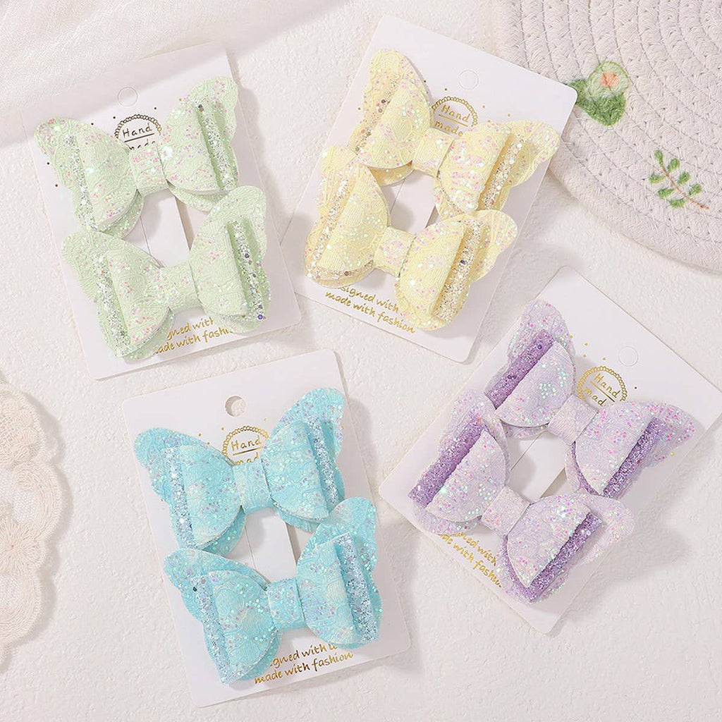 Cute Cartoon Glitter Bow Hair Clip Set_CWAHA6730: TYPE1 / (OS) 1