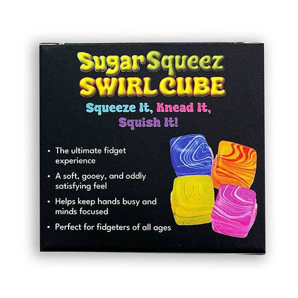 Showcase - SugarSqueez Squishies® Swirl Cube Maltose Fidget Stress Ball (1pc) Assorted Colors