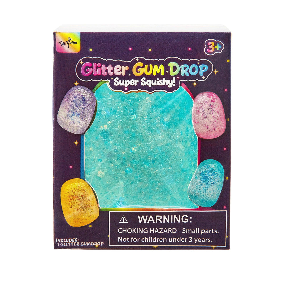 Showcase - Sensory Toy Box: Squishy Glitter Gum Drops Stress Relief Fidget Toy (1pc) Ships Assorted