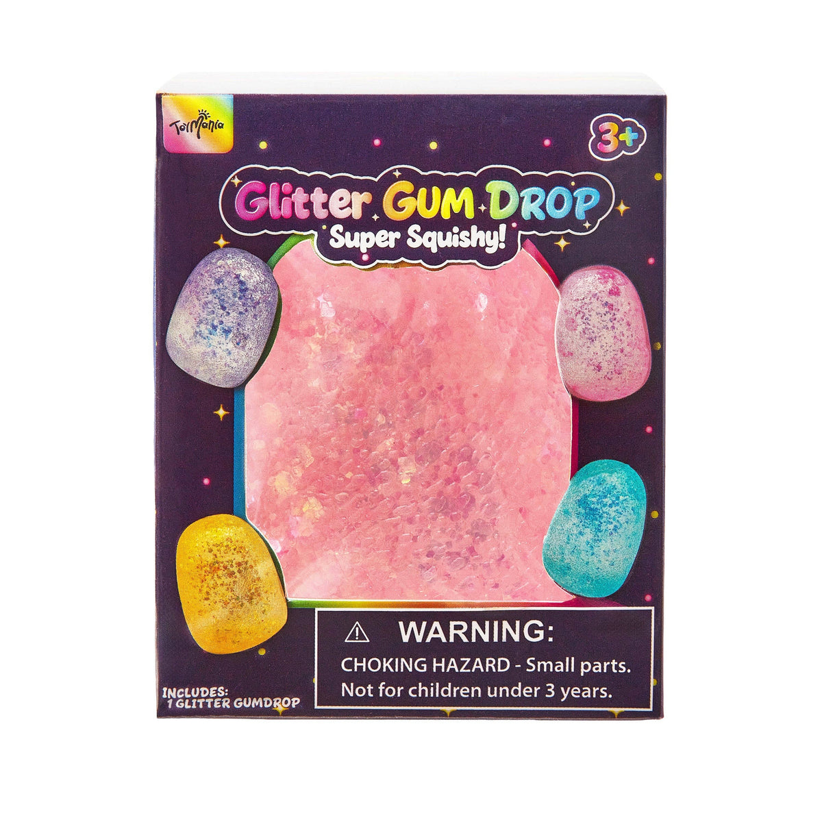 Showcase - Sensory Toy Box: Squishy Glitter Gum Drops Stress Relief Fidget Toy (1pc) Ships Assorted