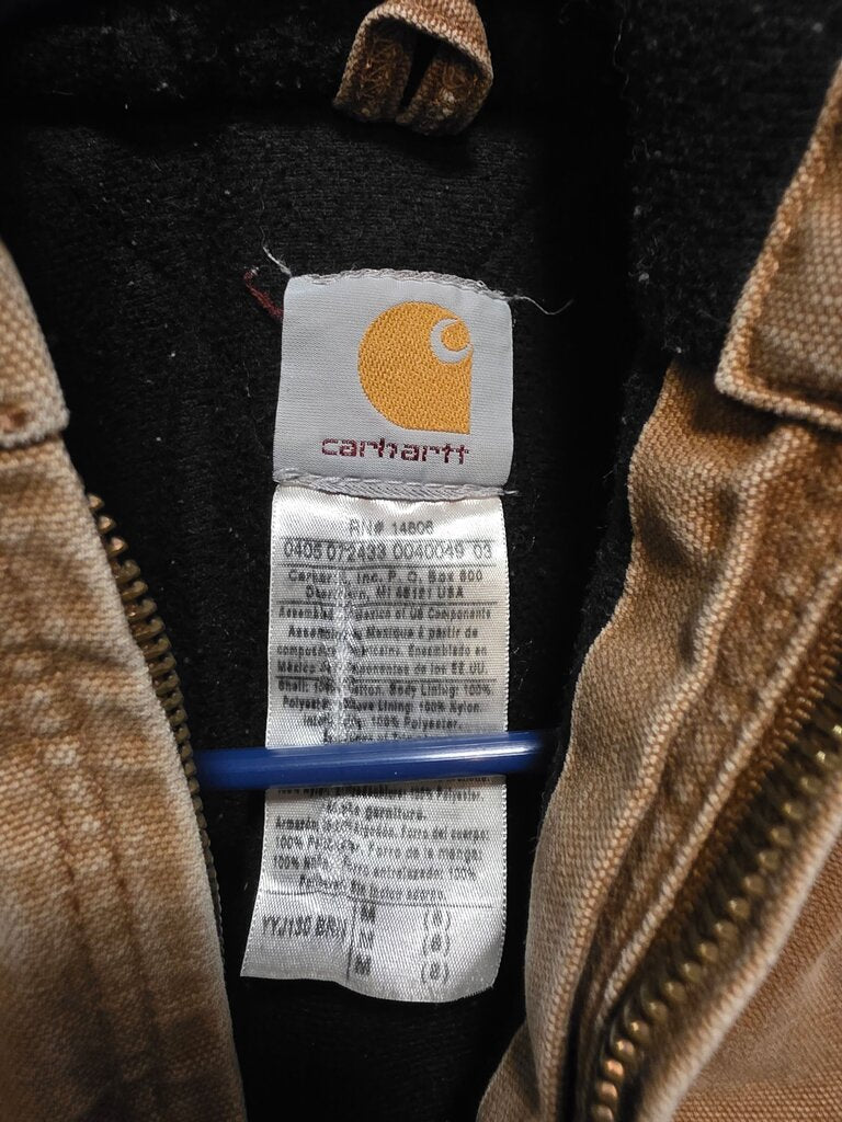 8 Carhartt Boy's Brown Hooded Jacket some wear