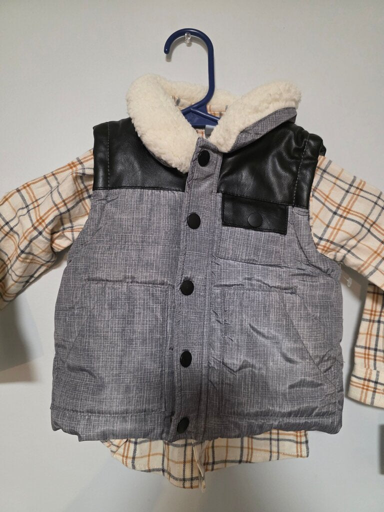 18mo NWT Little Lad Plaid Puffer Vest