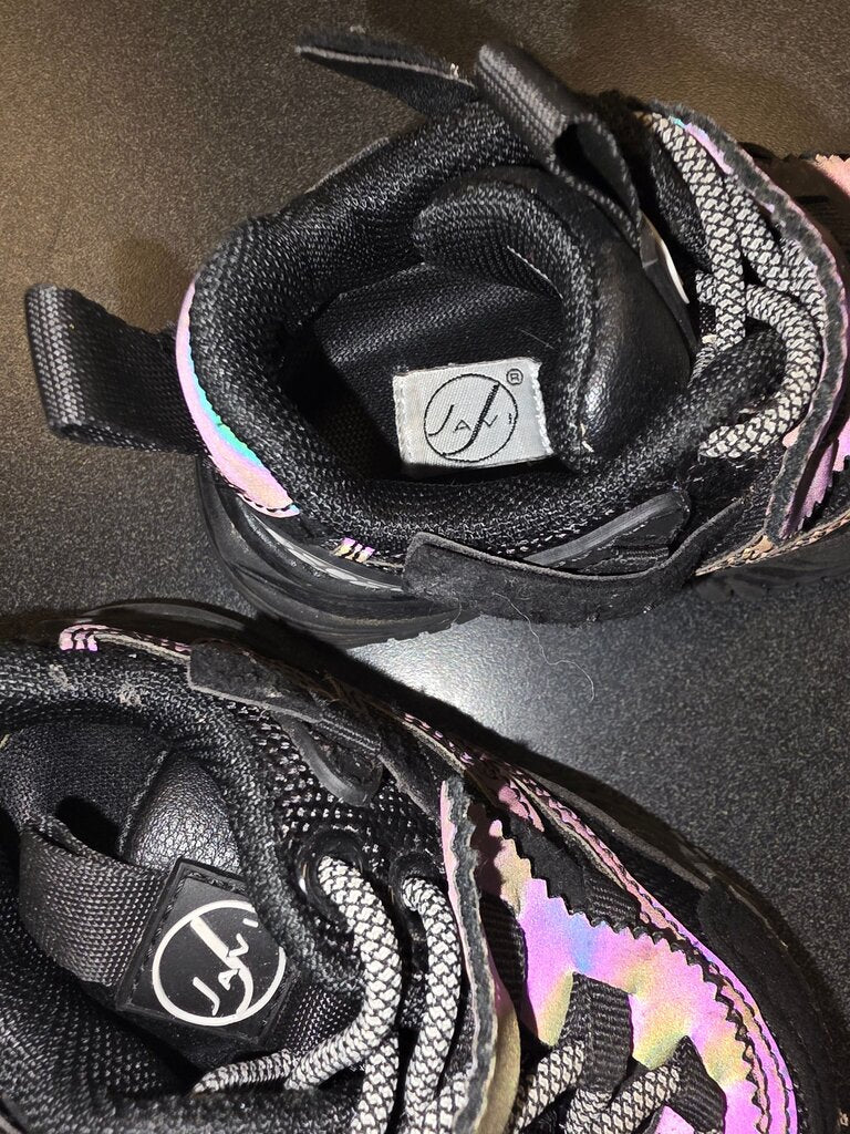 Size 5 Holographic Black Kids Sneakers