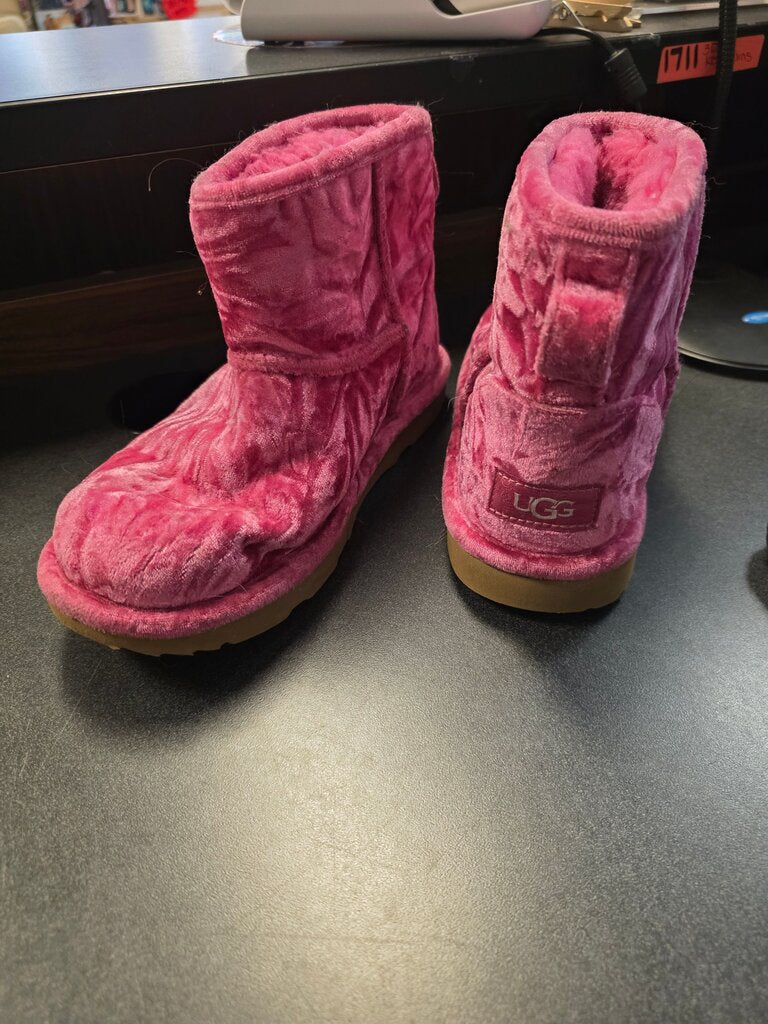 Classic Mini Velvet Pink UGG Slippers