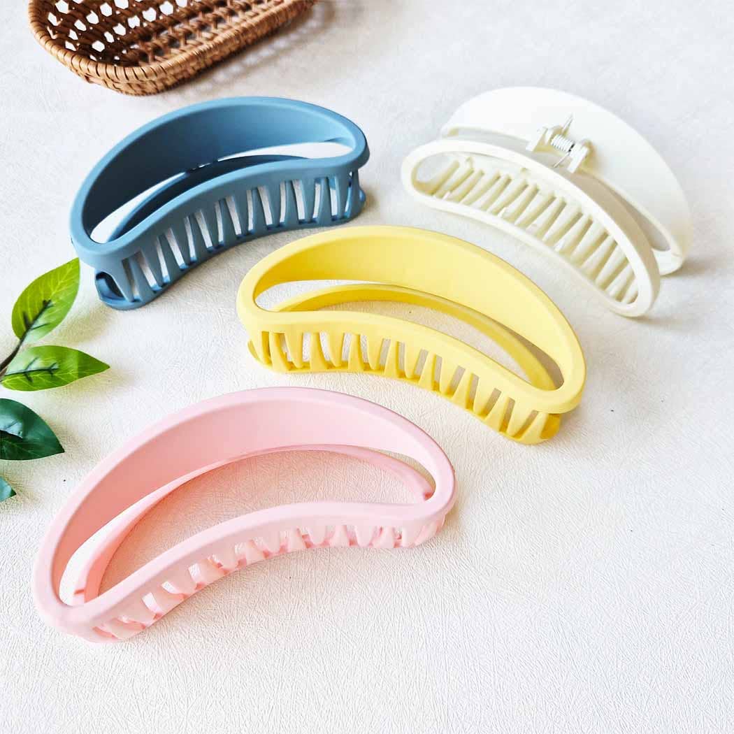 Matte Colors of Oval Hair Claw Clip: ASSORTED COLOR / ONE SIZE(12)