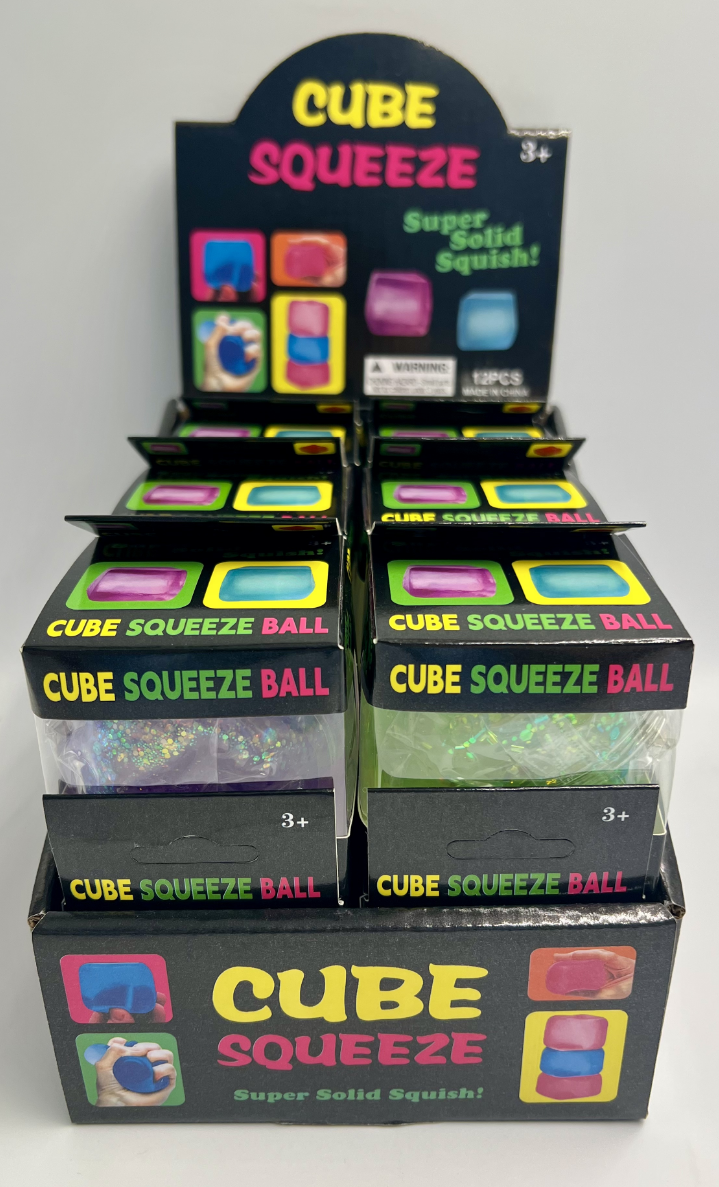 Glitter Ice Cube Squishy Stress Ball fidget toy