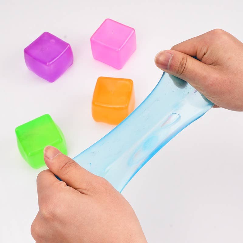 High Clear Solid Cube Squishy Toy -  Fidget Stress Ball