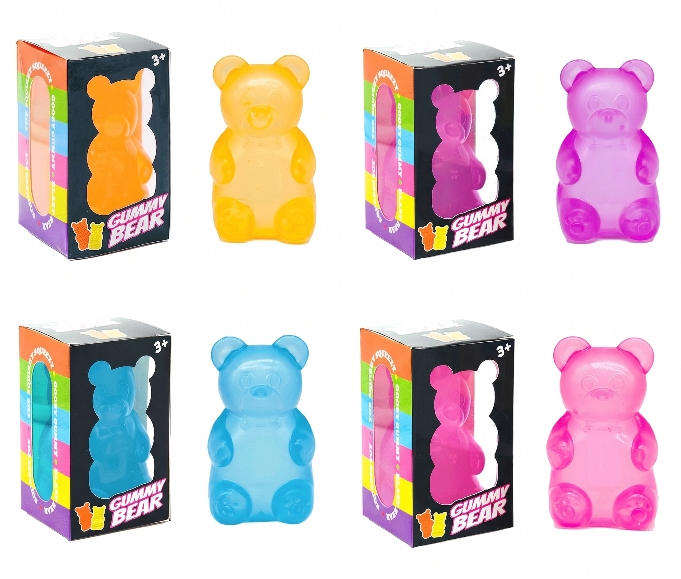 Squishy Bear - Sensory Fidget Toy Squeeze Toys, assorted col