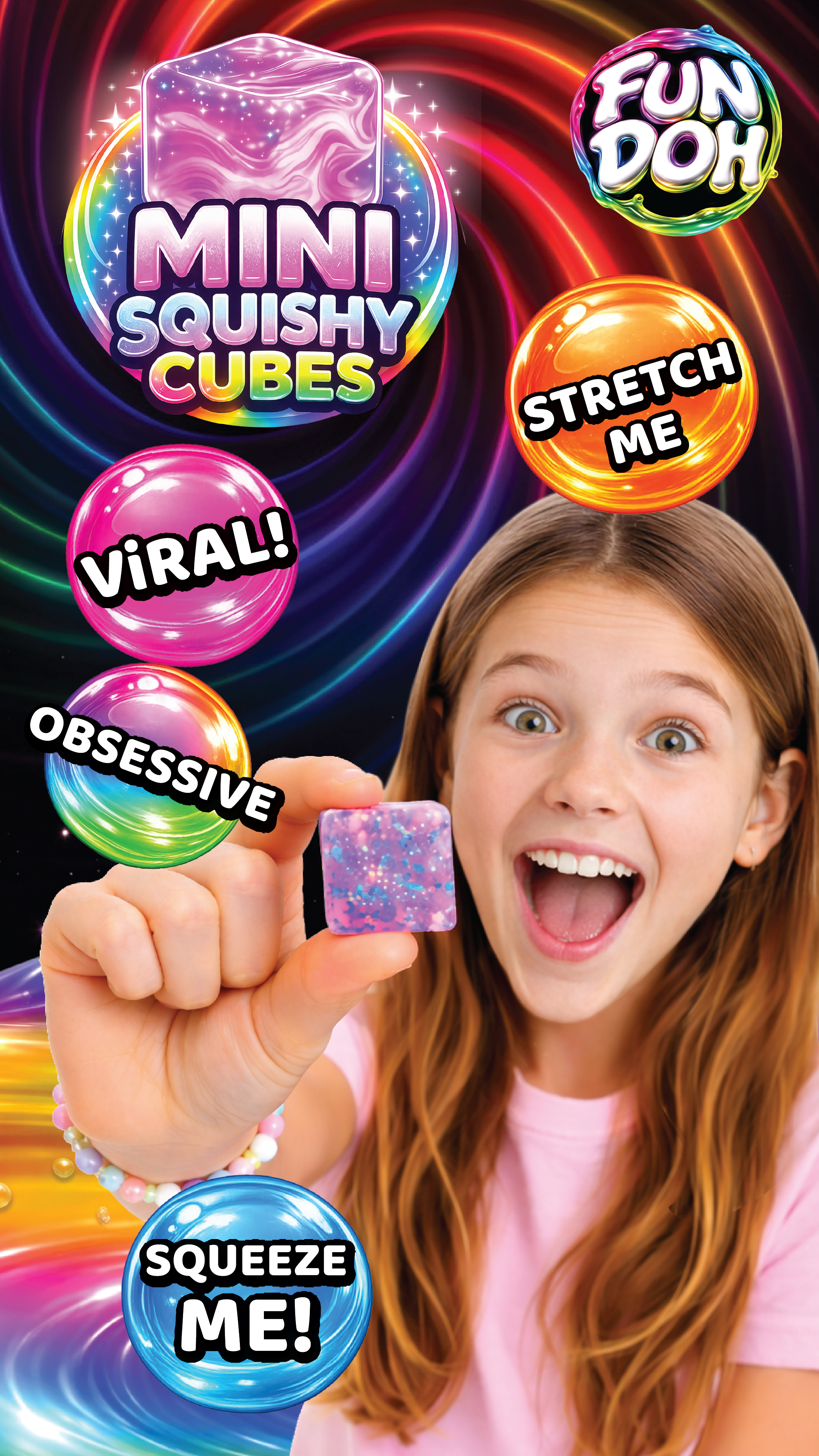 Fun Doh MINI Squishy Cube 2 Pack VIRAL Variety - 24/Display: Wholesale Price