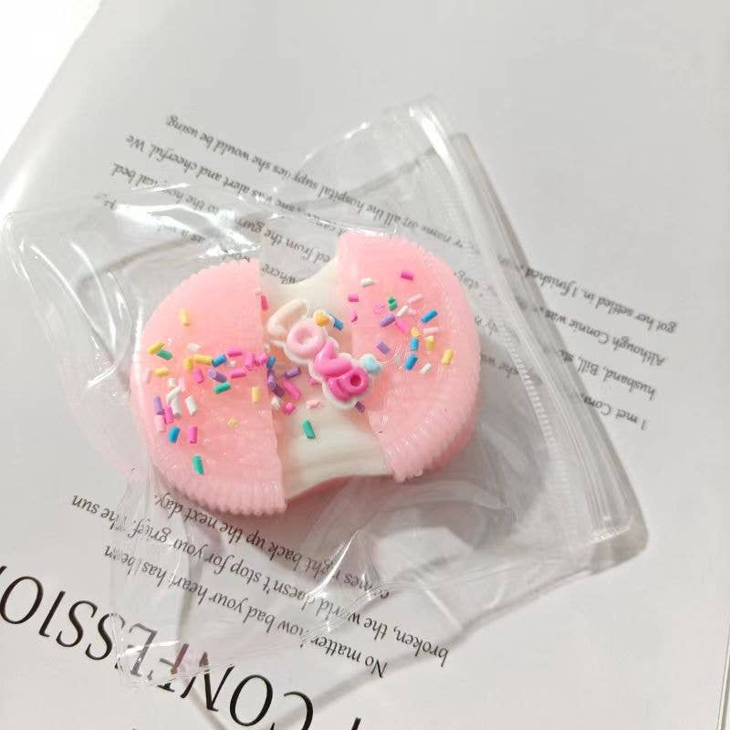 Cookie Sandwich Squishy Stress Relief Fidget Squeeze Toy: Black / One Size