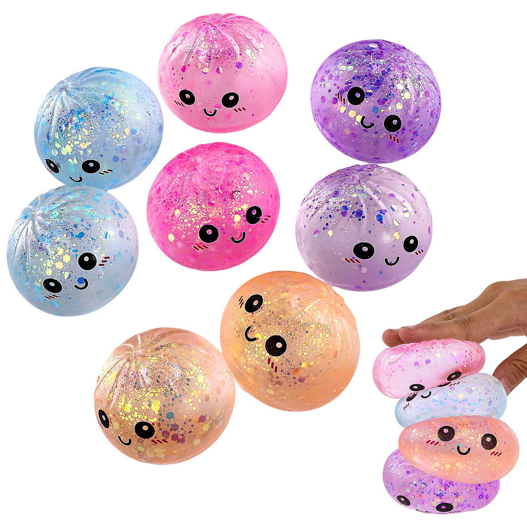 Glitter Dumpling Stress Toy - Cute Squeezy Bun Fidget