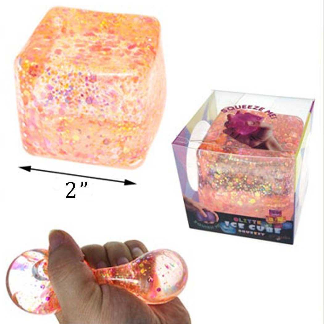 Glittered Maltose Ice Cube Squishy : ASSORTED COLOR / ONE SIZE(12)