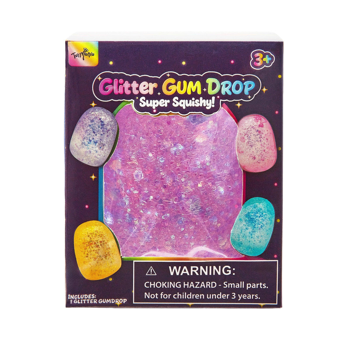 Showcase - Sensory Toy Box: Squishy Glitter Gum Drops Stress Relief Fidget Toy (1pc) Ships Assorted