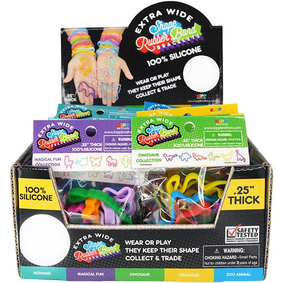 Silicone Shaped Bracelet Pack Assortment BULK - 24/Display: Wholesale Price