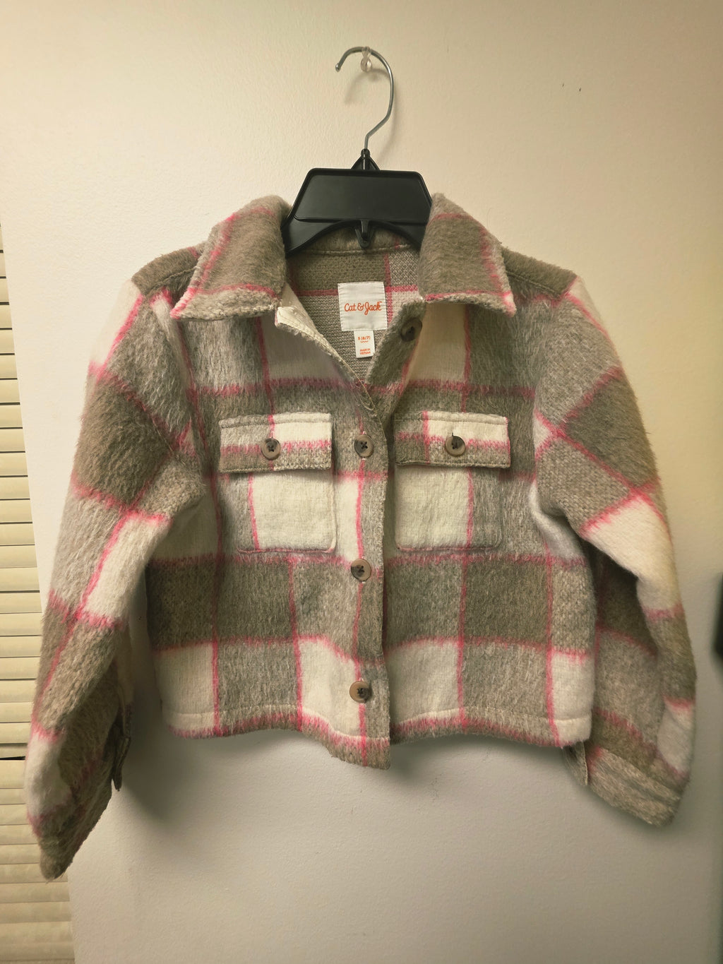 6/7 Plaid Cropped Shacket Cat & Jack