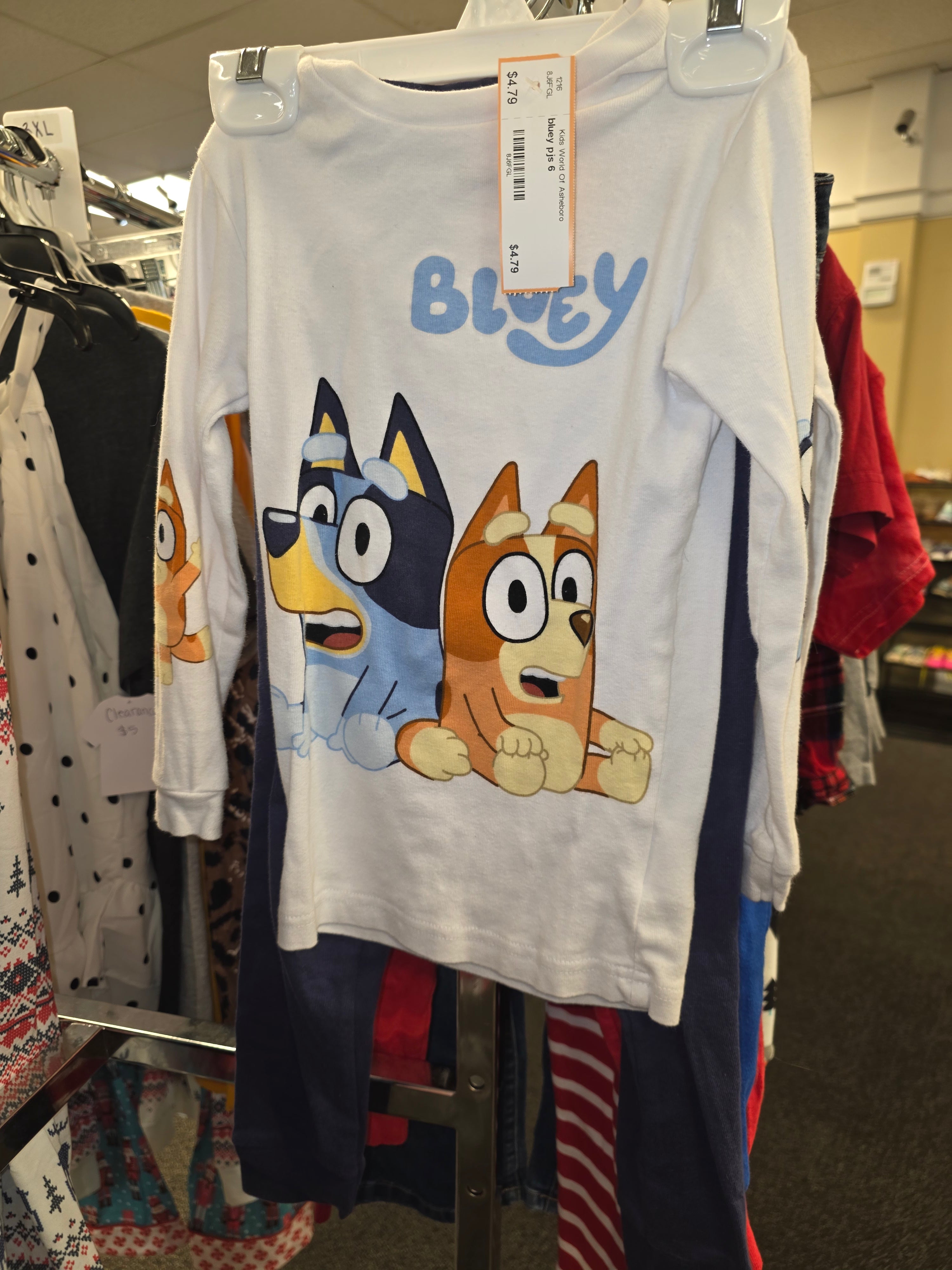 bluey pjs size 6