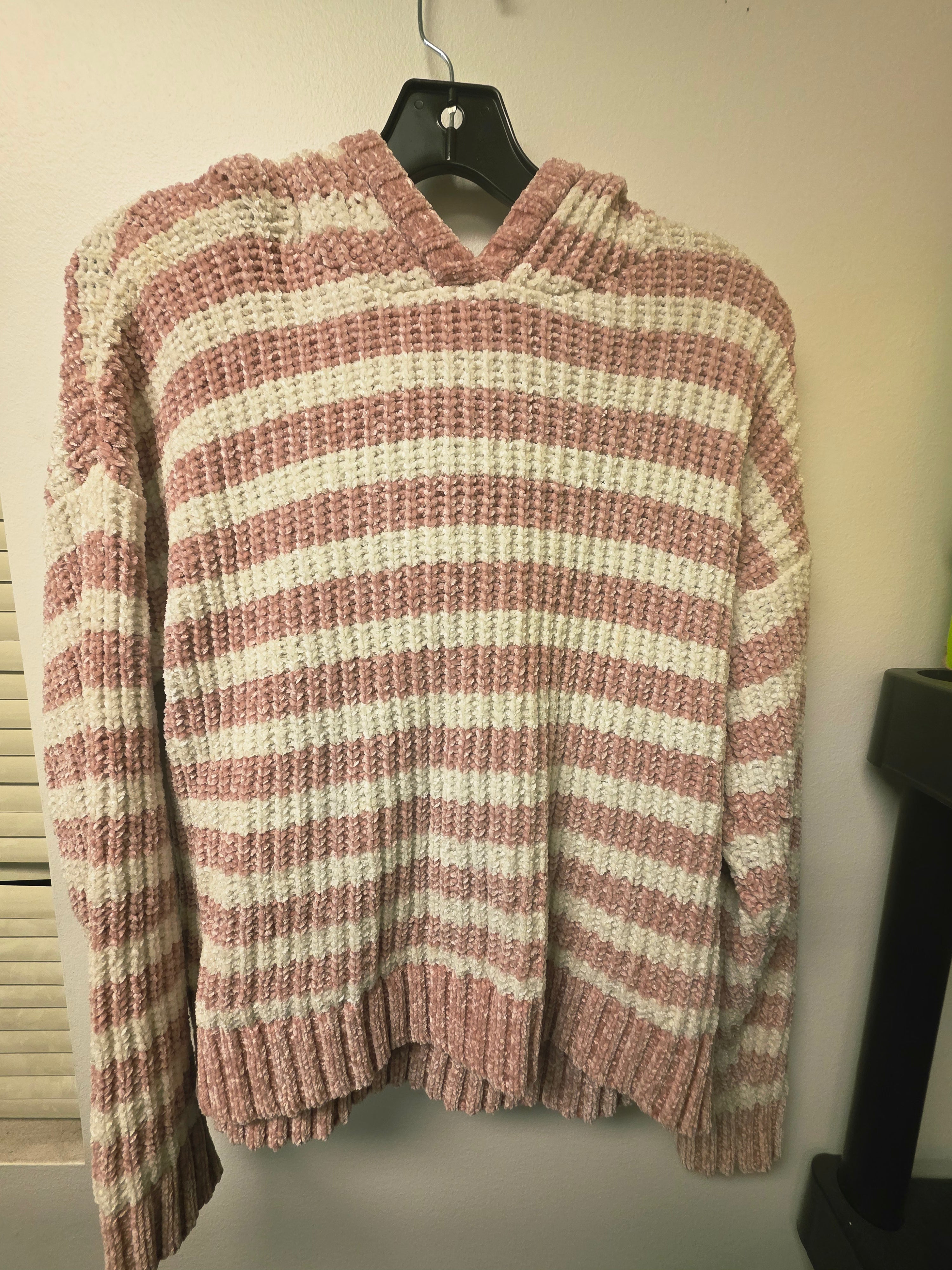 18/20 Knit Hoodie Pink Stripes Justice