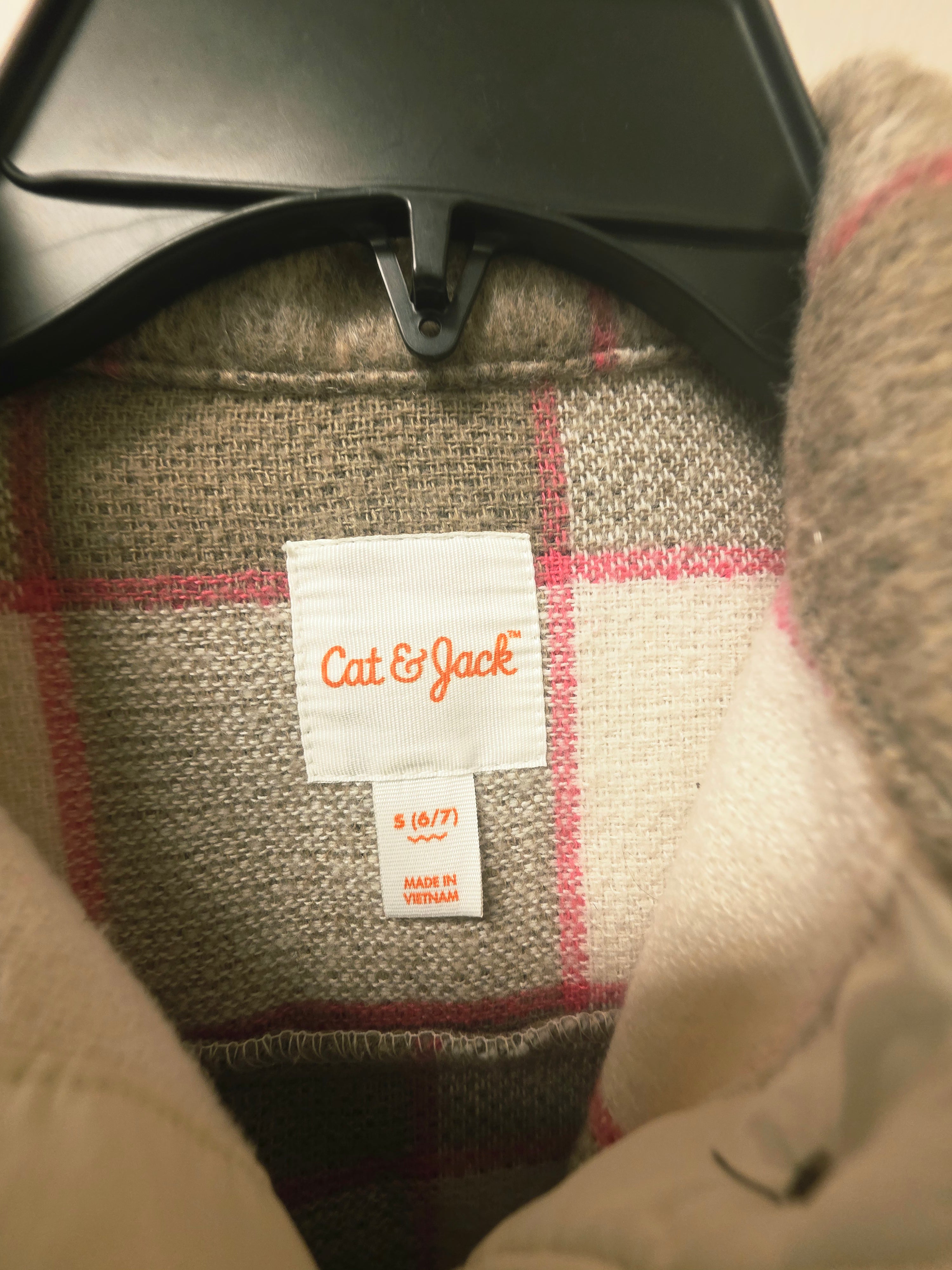 6/7 Plaid Cropped Shacket Cat & Jack