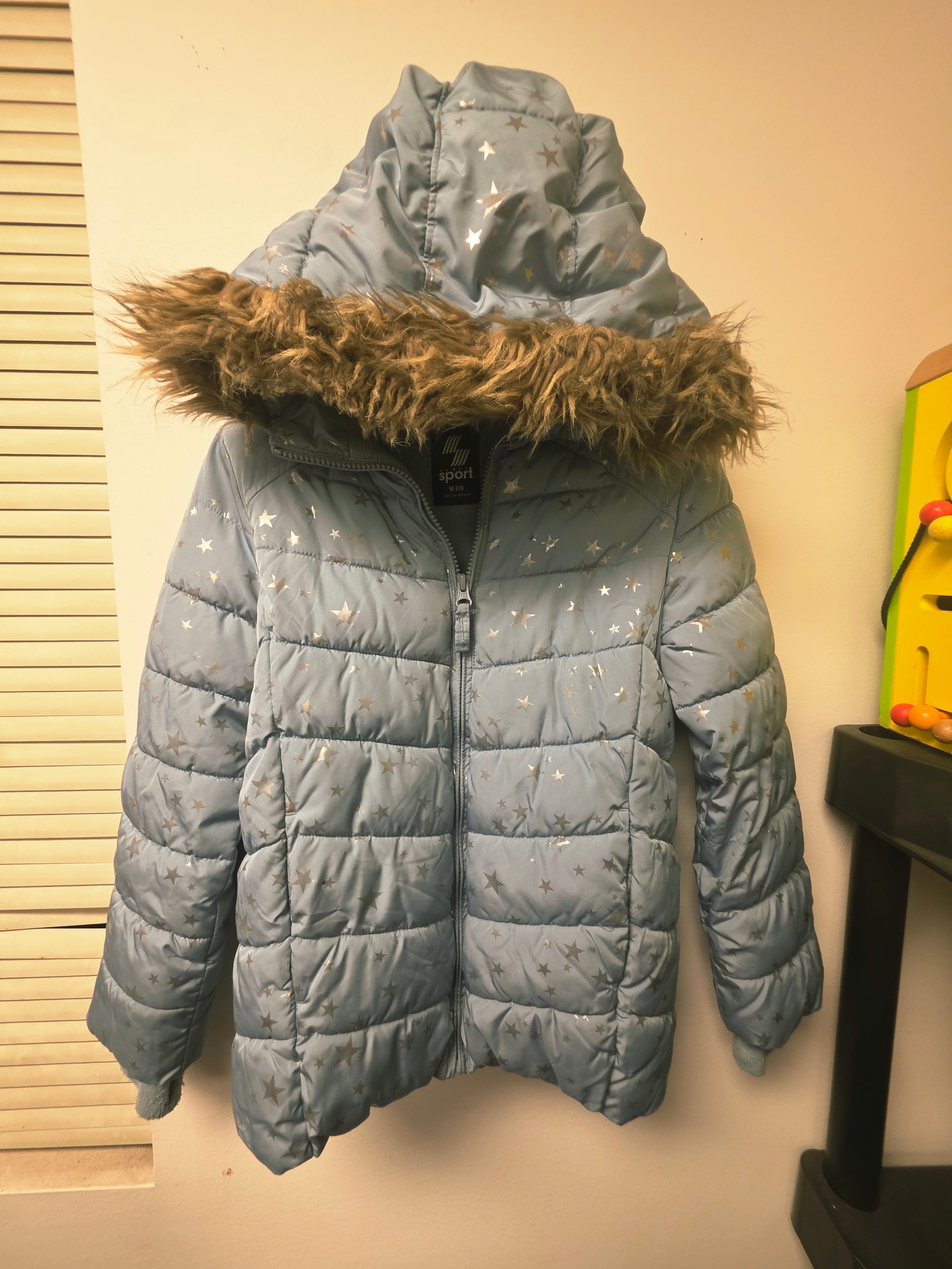 7/8 Star Pattern Puffer Coat Place Sport