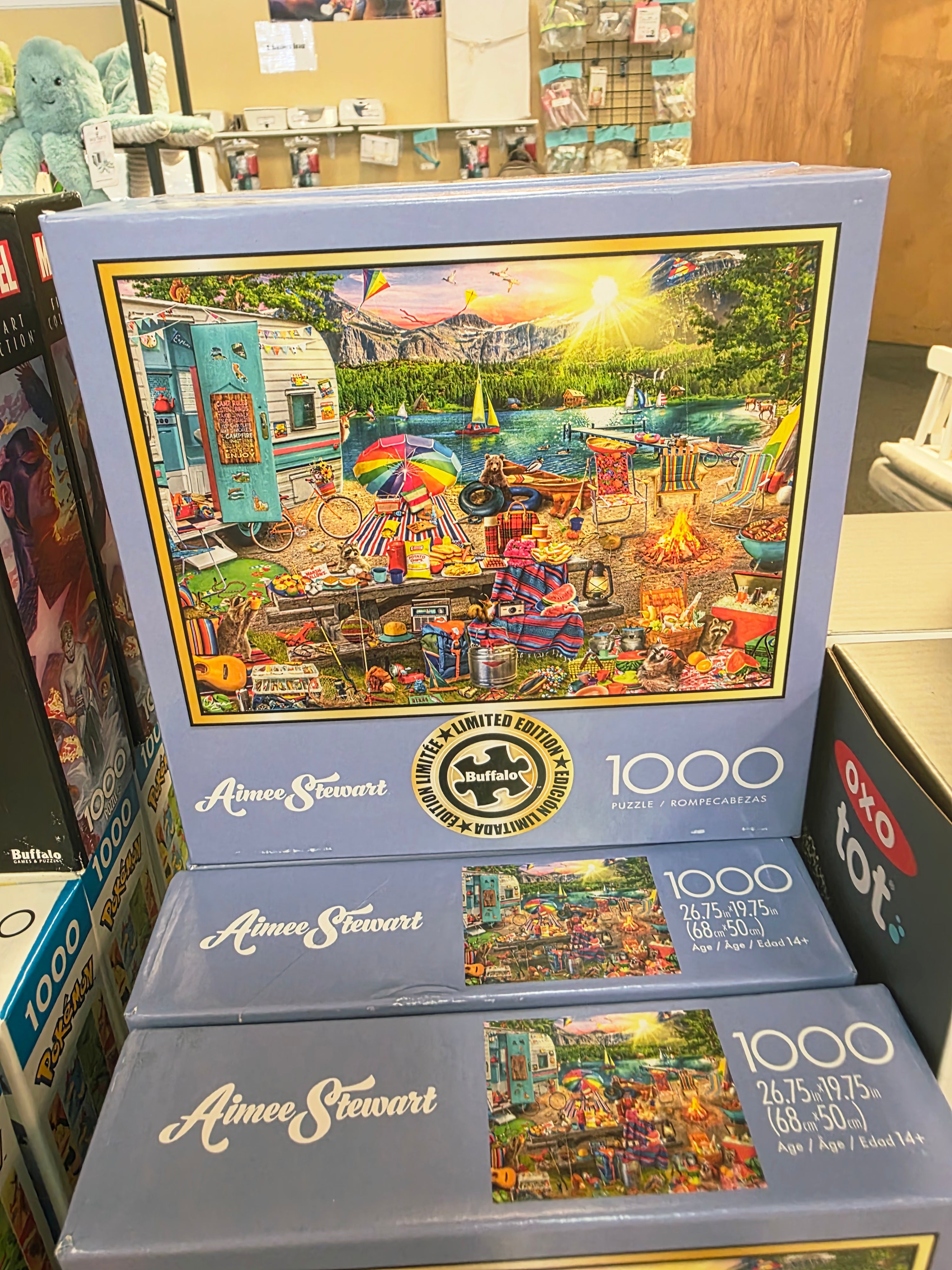 Buffalo Games 1000-piece jigsaw puzzle titled "The Family Campsite"